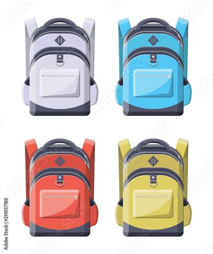 Colorful school backpacks. Back to school.