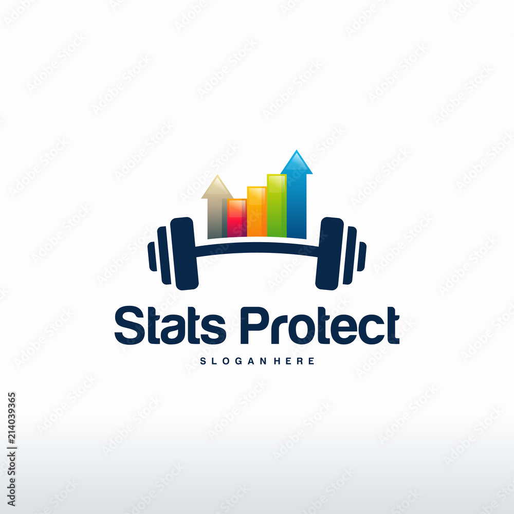 Strong Stats logo designs vector, Gym Progress logo