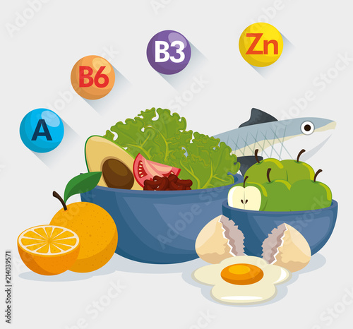 healthy food with nutritional facts