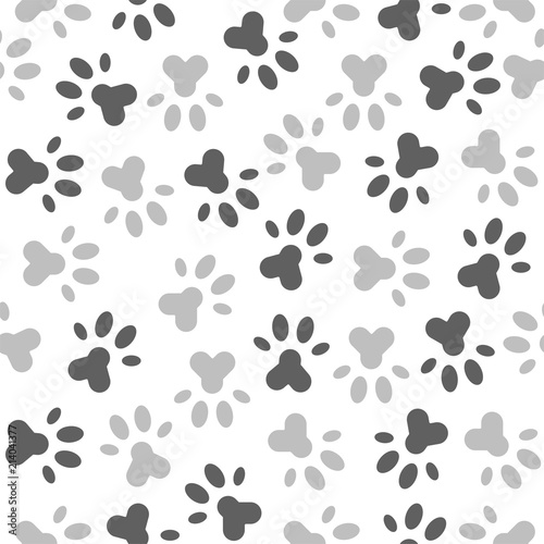 seamless pattern of paw foot print for wrapping paper or use as background