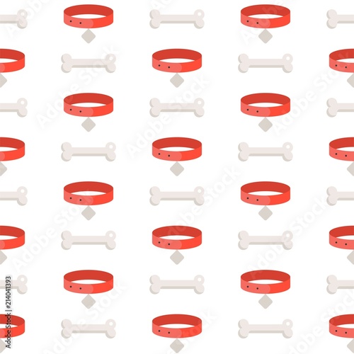 dog lover seamless pattern, collar and bone