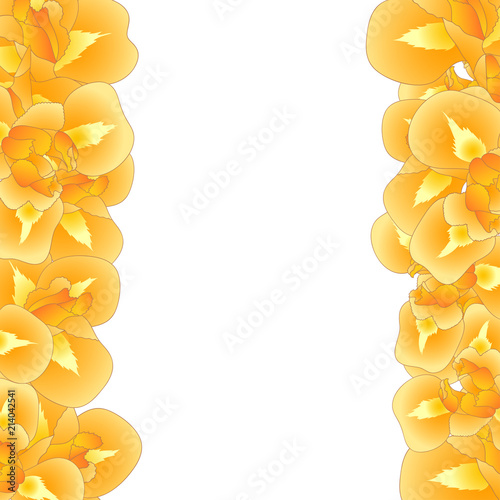 Fototapeta Naklejka Na Ścianę i Meble -  Orange Iris Flower Border