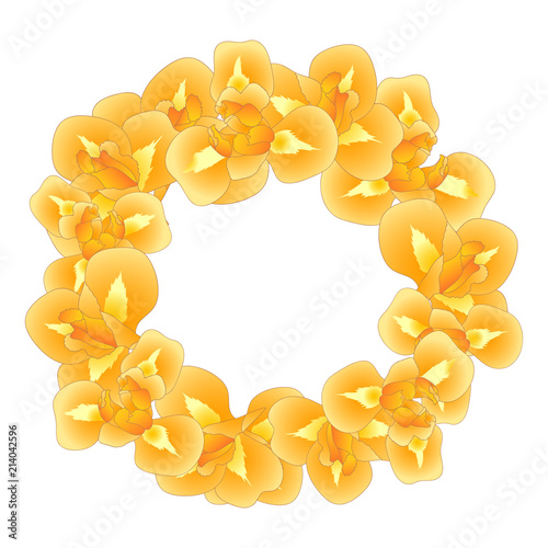 Fototapeta Naklejka Na Ścianę i Meble -  Orange Iris Flower Wreath