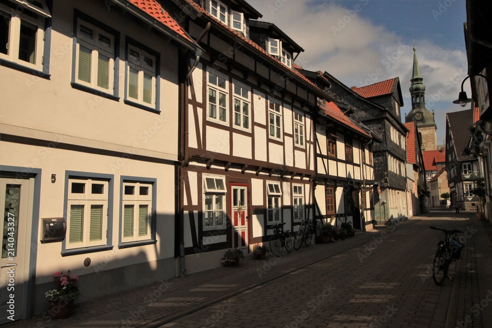 Romantische Häuserzeile in Wolfenbüttel (Maurenstraße)