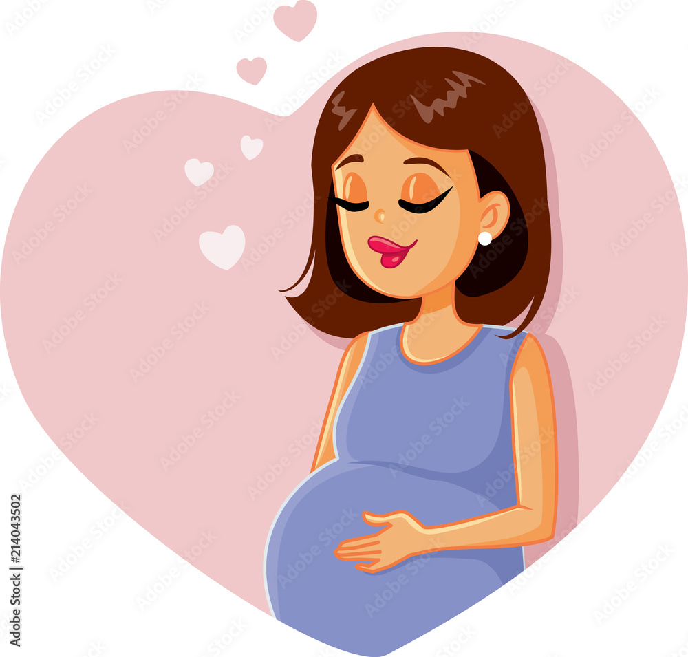 Cute Pregnant Girl Vector Illustration Cute Pregnant Girl Vector Illustration