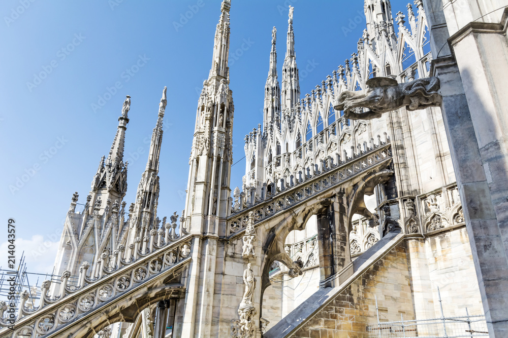 Fragments of the Roof of Duomo di Milano, the Cathedral Church of Milan, Lombardy, Northern Italy