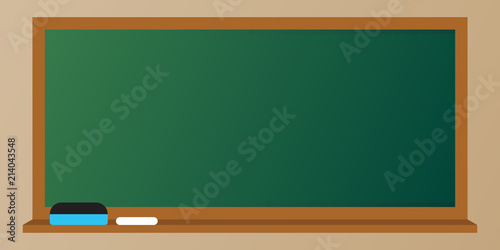 Whiteboard blank school board with chalk and eraser vector design