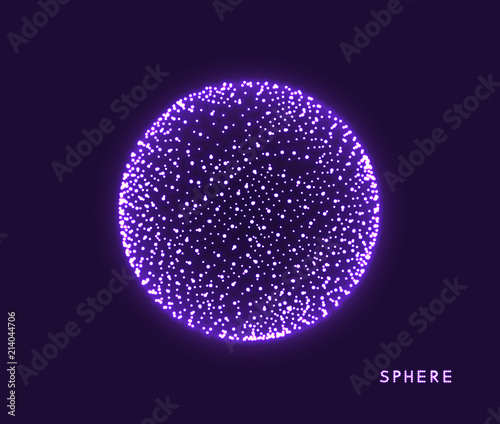 The sphere consisting of points. 3d grid in technology style. Abstract vector illustration for design.