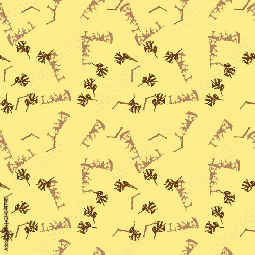 Military camouflage seamless pattern in yellow  beige and brown colors