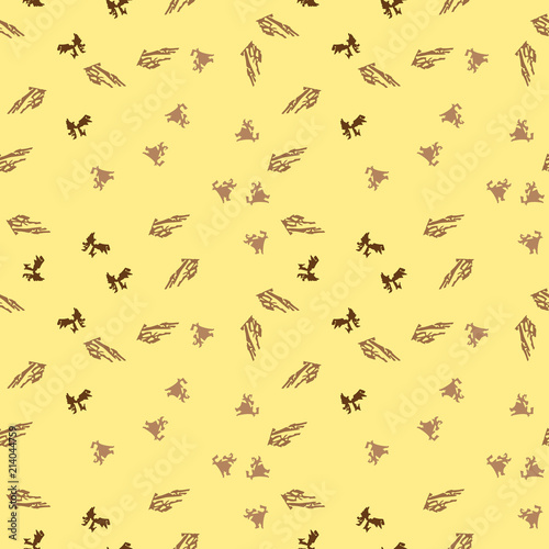 Military camouflage seamless pattern in yellow, beige and brown colors