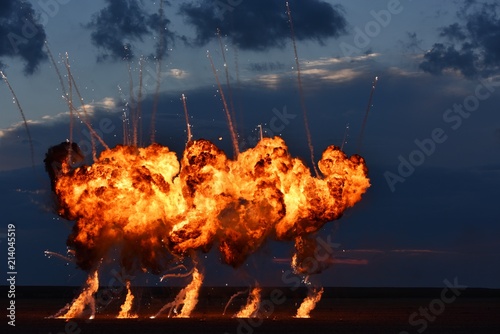 Bombs exploding outside