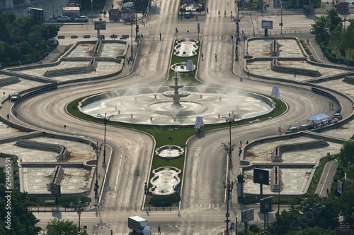 Fountain on Unirii Square, Bucharest, Romania