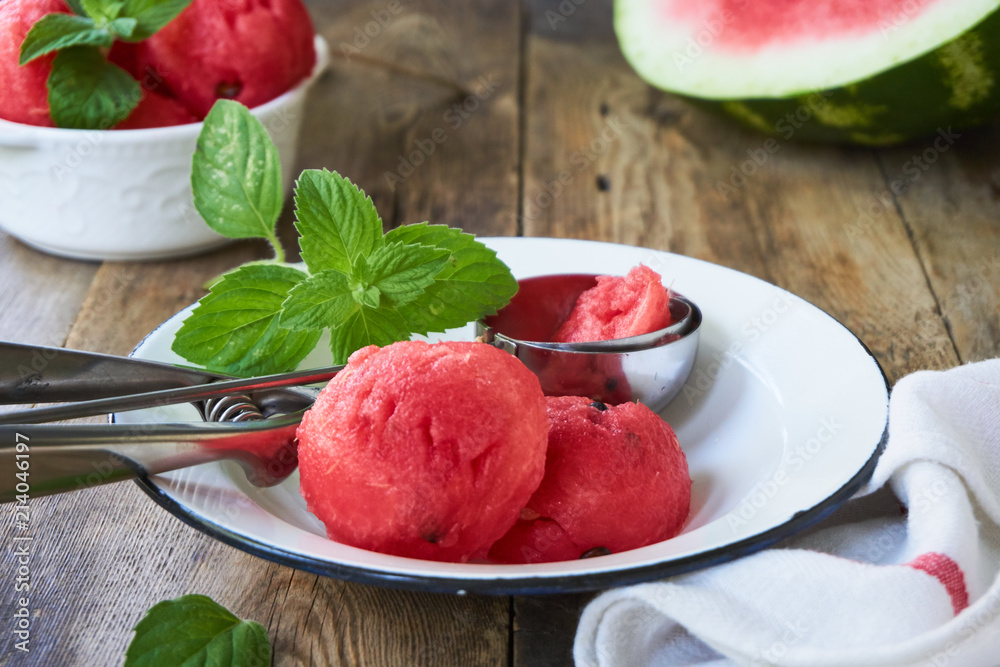 Watermelon balls in a bowl Watermelon balls in a bowl