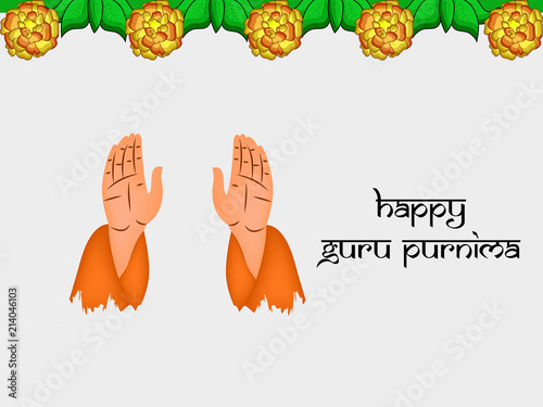 illustration of hindu festival Guru Purnima background celebrate in India