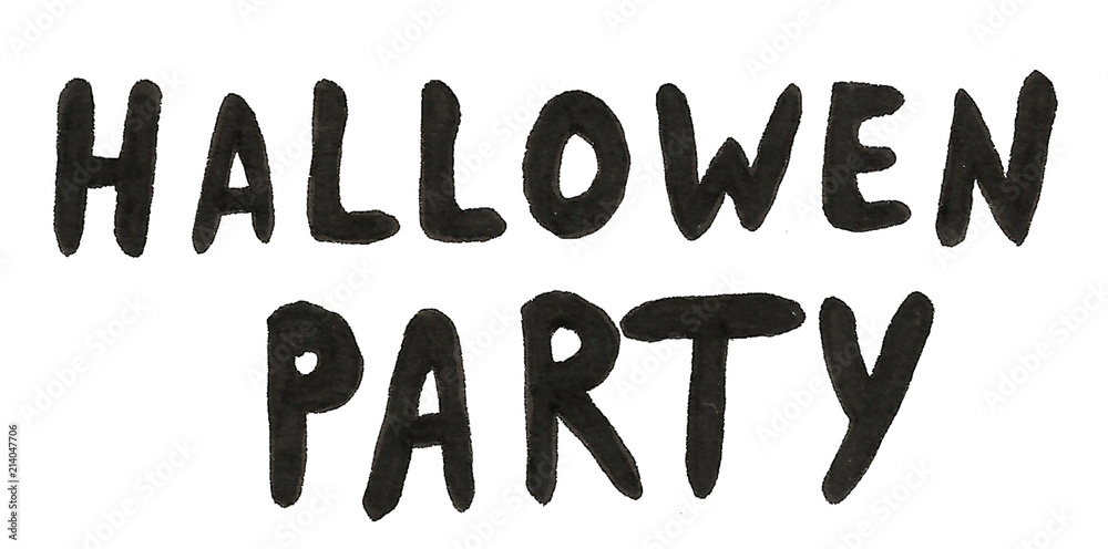 Hand drawn happy halloween party boo pumpkin black and white Hand drawn happy halloween party boo pumpkin black and white