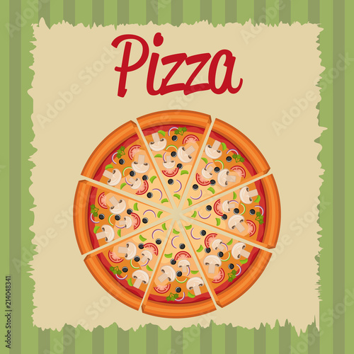 delicious italian pizza label