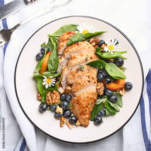 Chicken breast and fresh berry salad