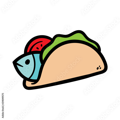 Cartoon Fish Taco