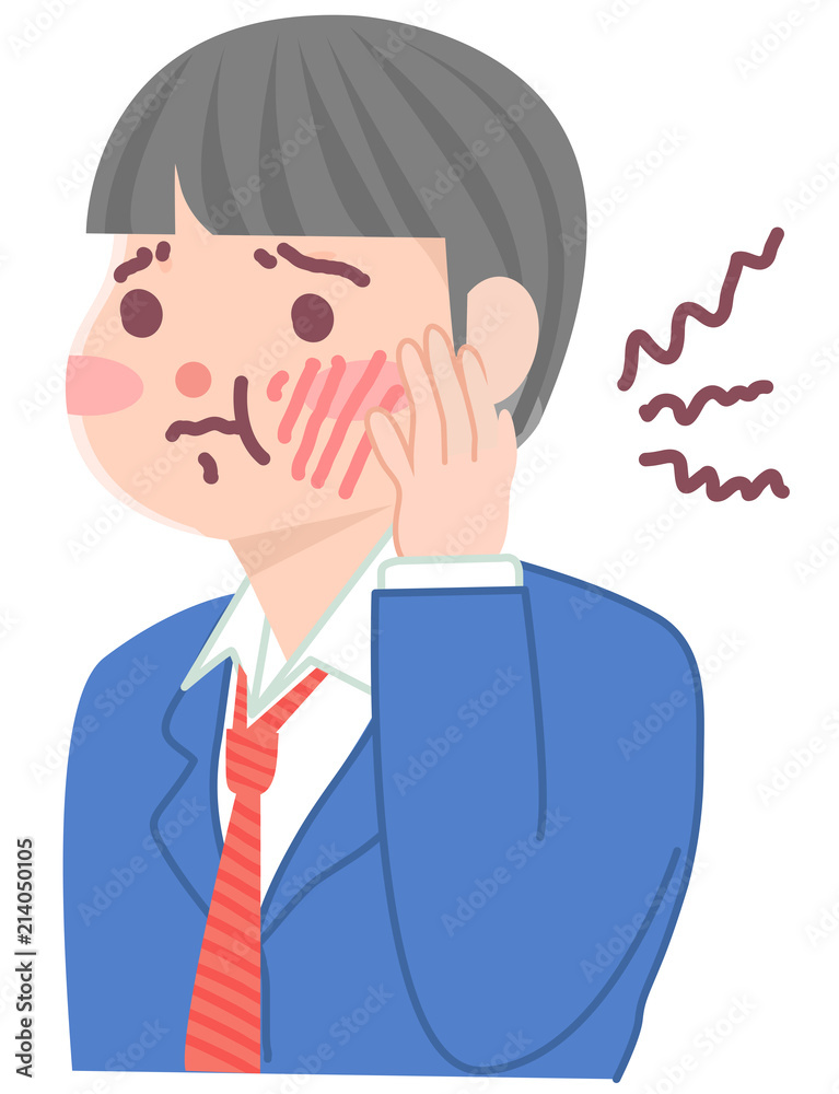歯痛で悩む男の子 歯痛で悩む男の子