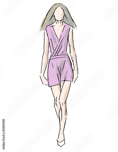 Fashion model. Sketch. Vector illustration