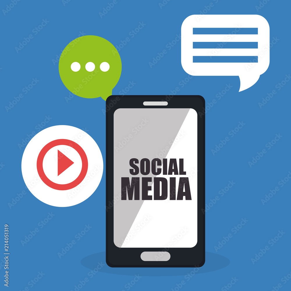 smartphone with social media icon smartphone with social media icon