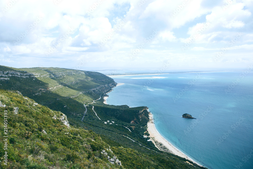 Beautiful view of the Atlantic Ocean off the coast of Portugal. Unusual natural landscape Beautiful view of the Atlantic Ocean off the coast of Portugal. Unusual natural landscape