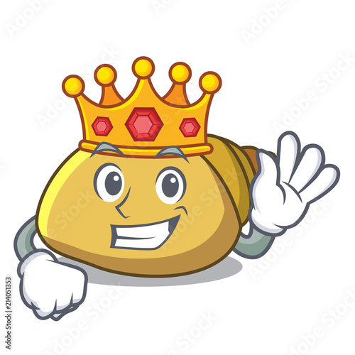 King mollusk shell mascot cartoon