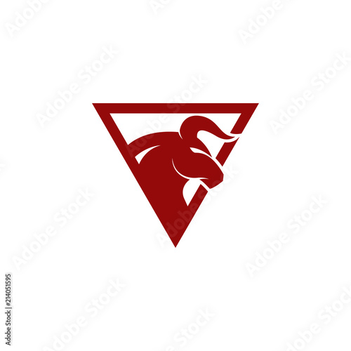 vector silhouette bull head logo