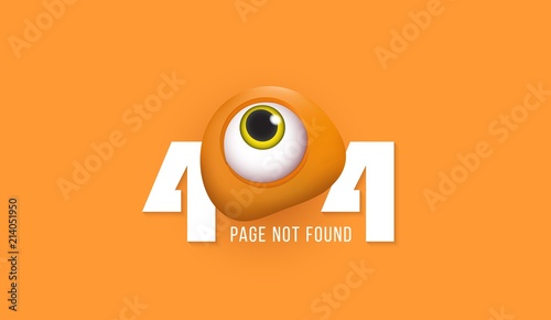404 page not found Humorous concept of computer error with funny 3d eyes