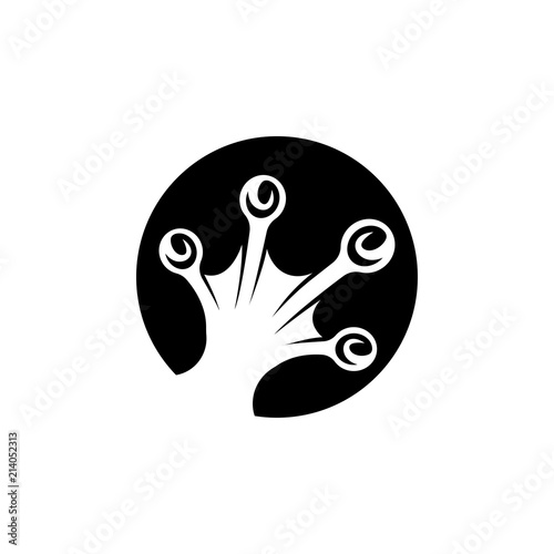 vector silhouette hand foot frog