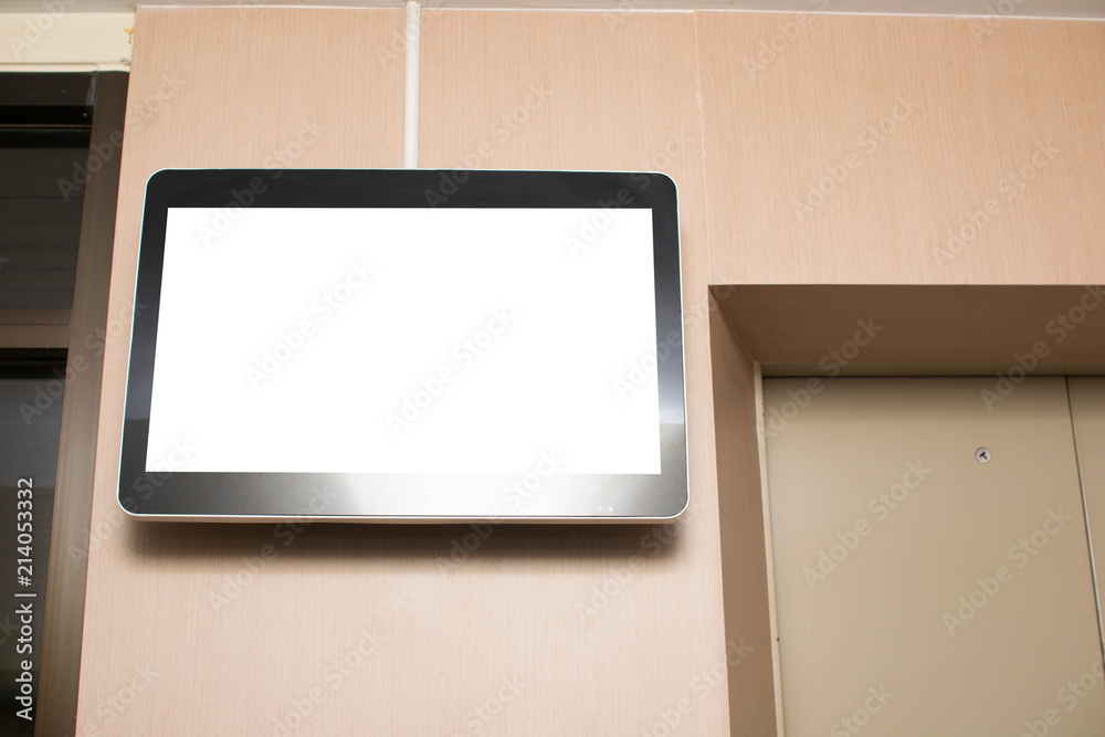 TV screen in elevator. TV screen in elevator.