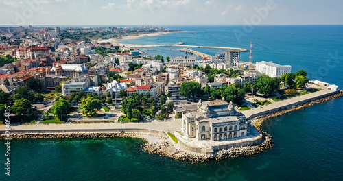 Aerial Drone View Of Constanta City At The Black Sea In Romania