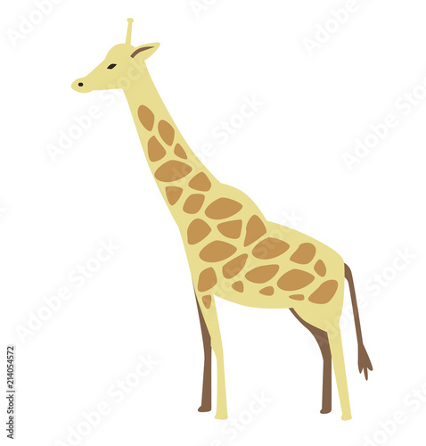 Giraffe. Flat vector illustration. Isolated on white background