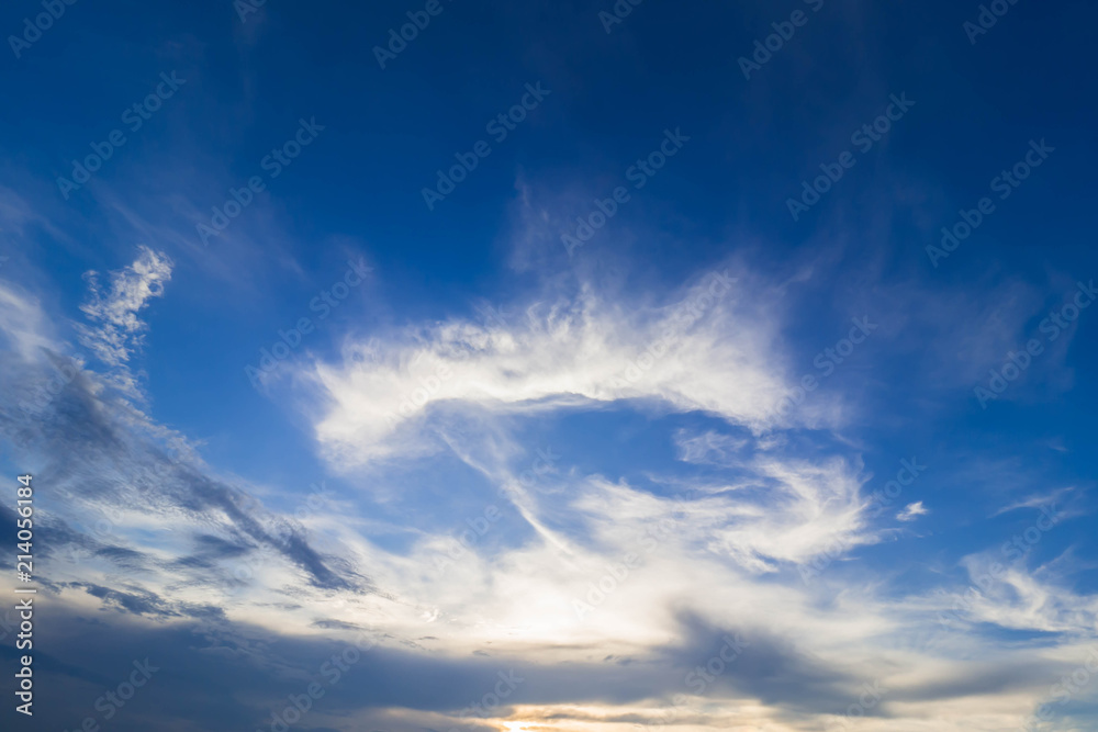 Obraz premium blue sky with white cloud.