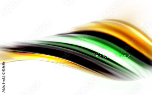Fluid liquid mixing colors concept on light grey background, wave and swirl curve flow line, trendy abstract layout template for business presentation, app wallpaper banner, poster or wallpaper