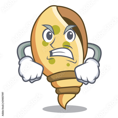 Photo Angry sea shell mascot cartoon