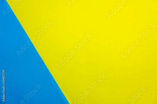 Soft blue and light yellow paper.yellow paper texture background. Creative concept. Hot Summer Vibes.