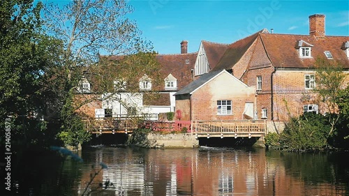 Flatford Village and Mill over the River Stour, Suffolk, England.