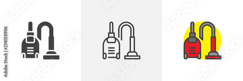 Vacuum cleaner icon. Line, solid and filled outline colorful version, outline and filled vector sign. Symbol, logo illustration. Different style icons set. Pixel perfect vector graphics