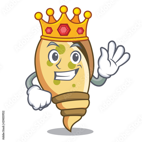King sea shell mascot cartoon
