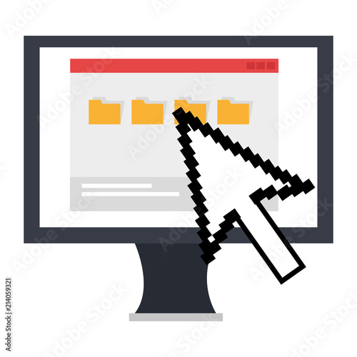 computer display with arrow cursor