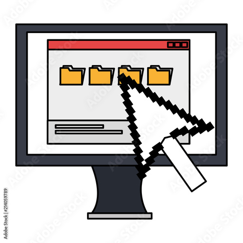 computer display with arrow cursor