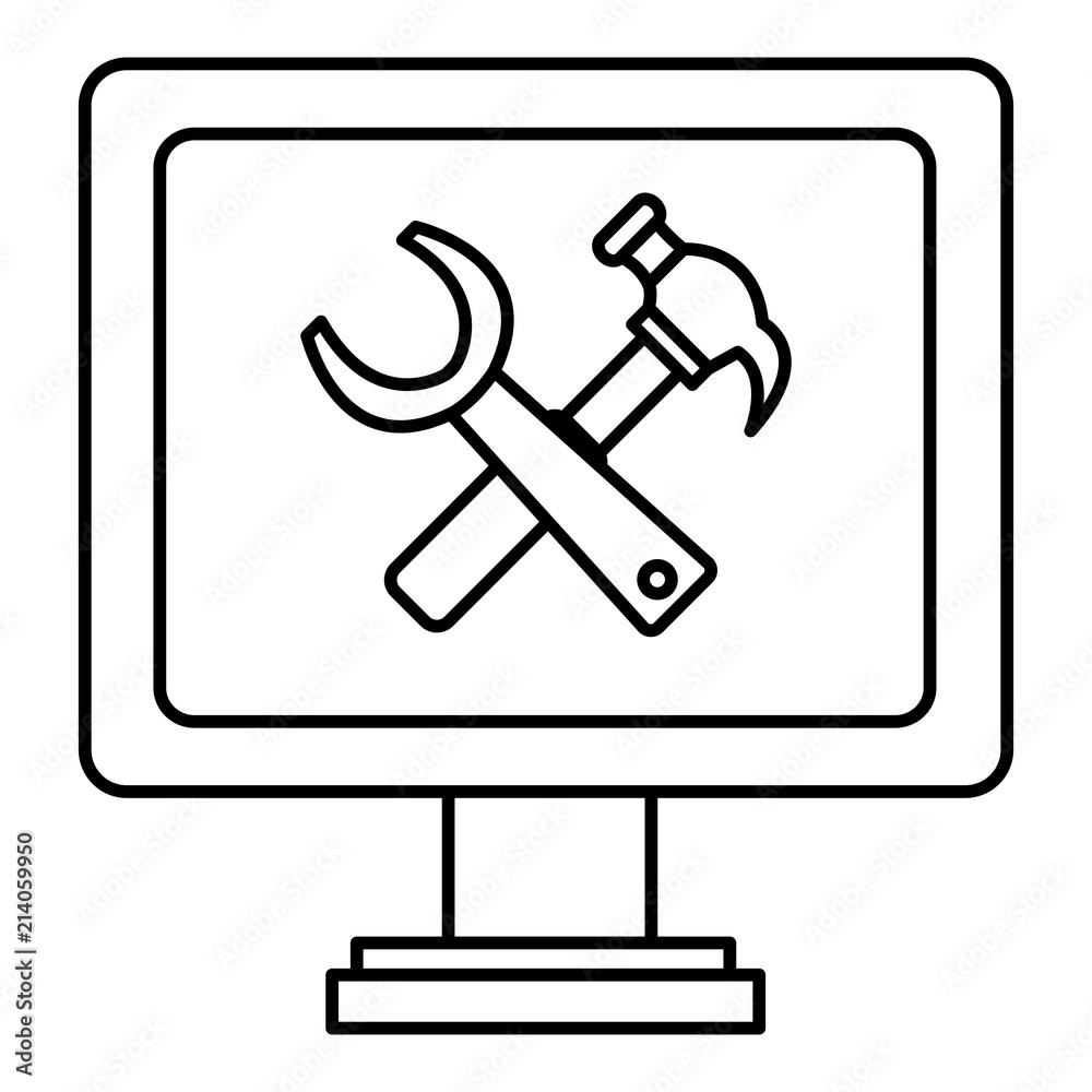 computer display with tools computer display with tools