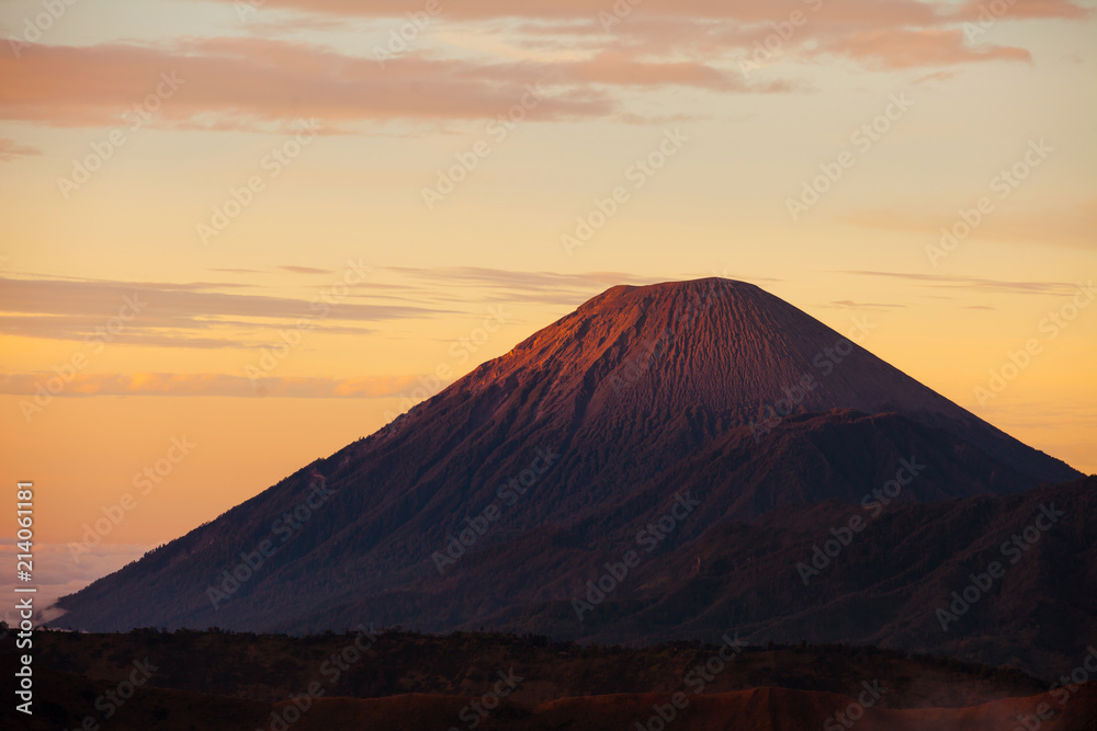 Crater of Mount Sumeru in Bromo Tengger Semeru National Park, Indonesia, Java crater.