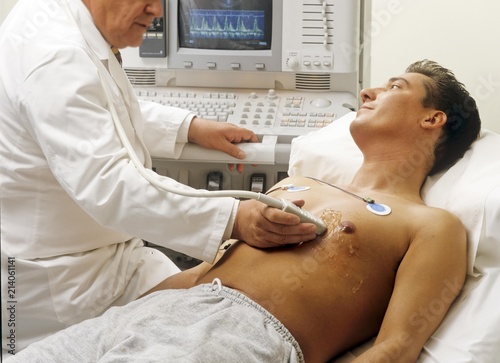Doctor and patient at a ECG, electrocardiographic examination, Germany, Europe photo