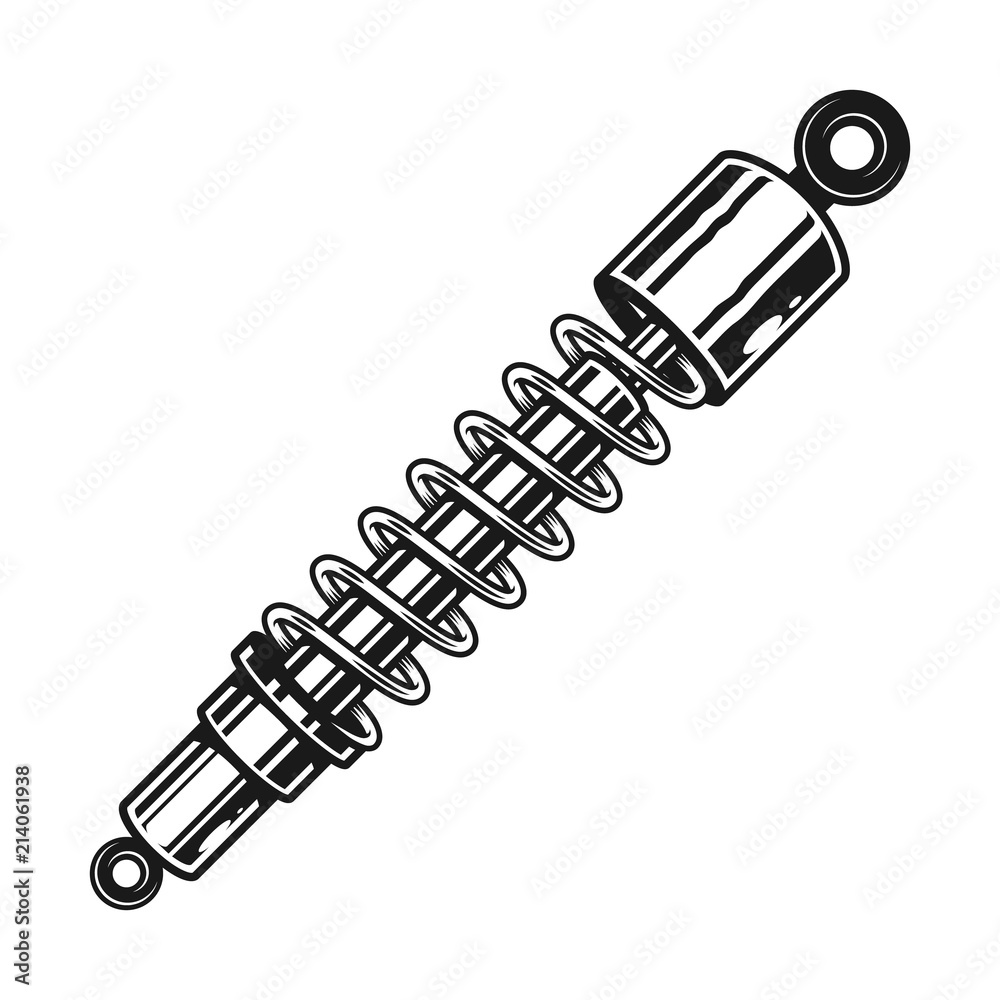 Shock absorber in monochrome