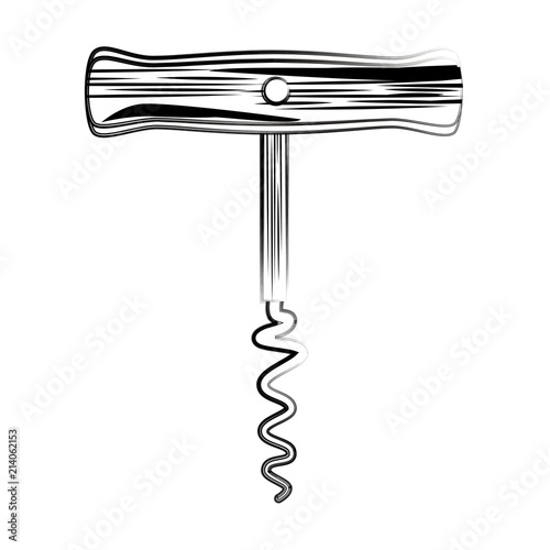 corkscrew tool isolated icon