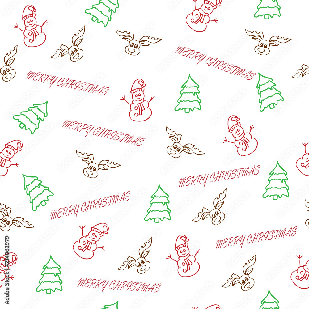 Fototapeta premium beautiful vector seamless pattern with tree