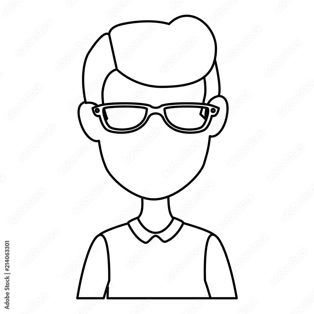 young man with glasses avatar character