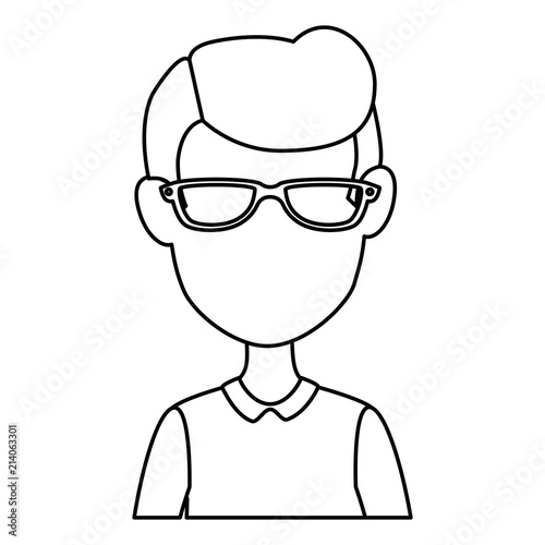 young man with glasses avatar character